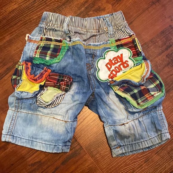 Unique Pair of Boys Appliquéd Denim Shorts - Picture 1 of 5
